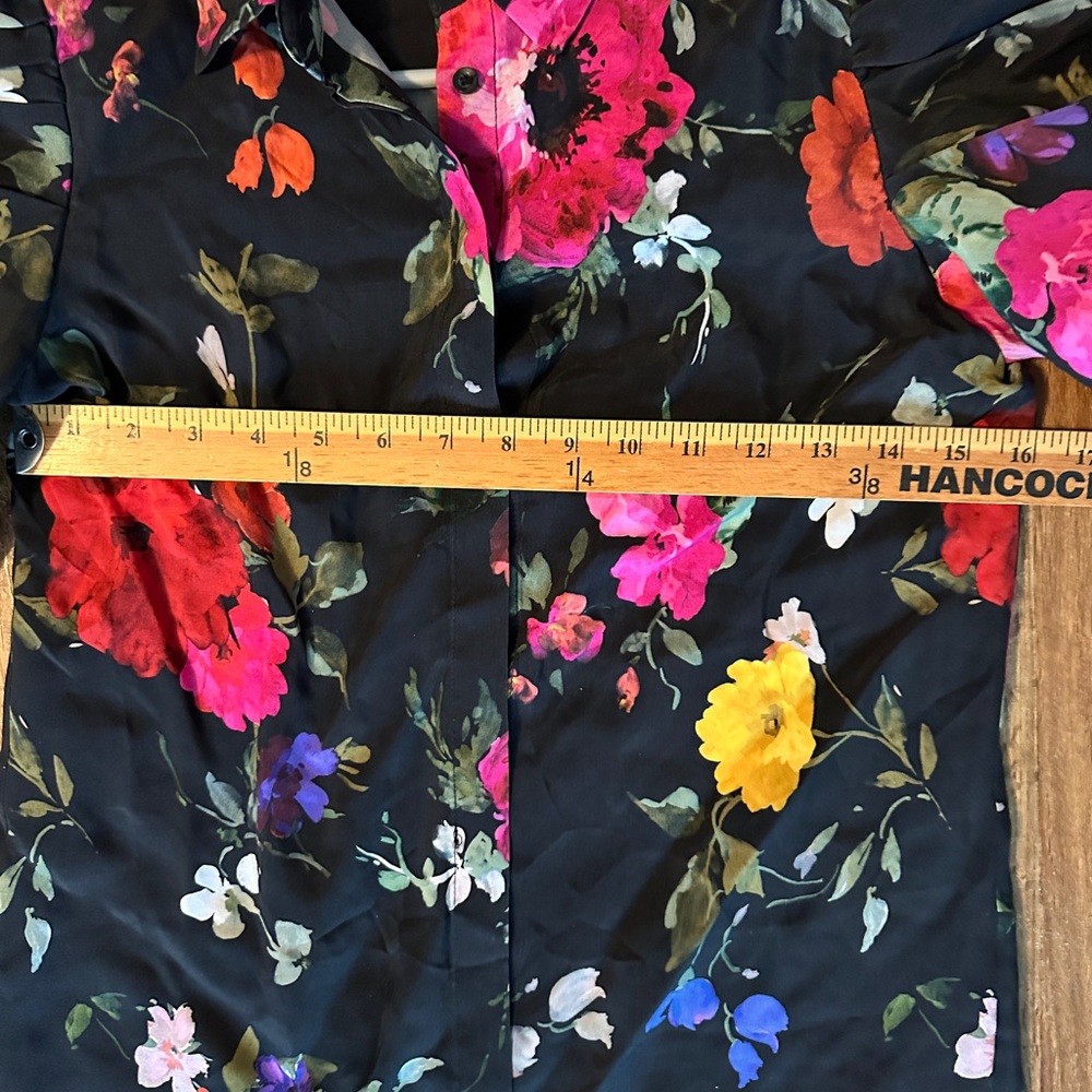 Alice + Olivia Jem Puff Sleeve Floral Mini Shirt Dress - Picture 2 of 10